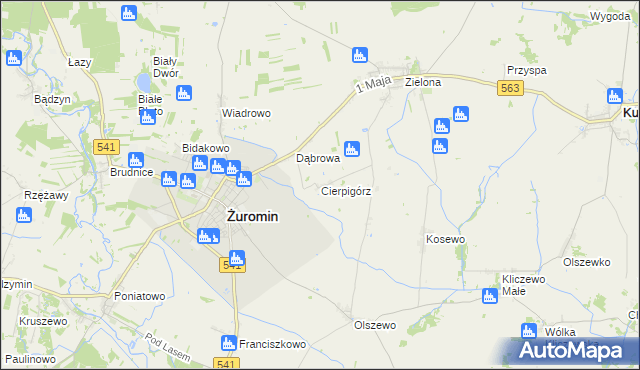 mapa Cierpigórz gmina Żuromin, Cierpigórz gmina Żuromin na mapie Targeo