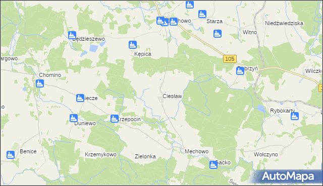 mapa Ciesław, Ciesław na mapie Targeo