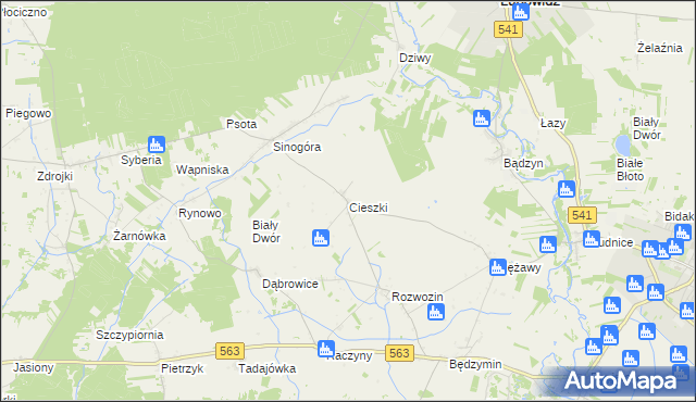 mapa Cieszki, Cieszki na mapie Targeo