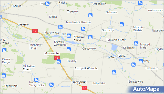 mapa Cieszyków, Cieszyków na mapie Targeo