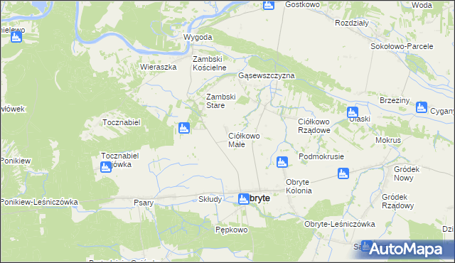 mapa Ciółkowo Małe, Ciółkowo Małe na mapie Targeo