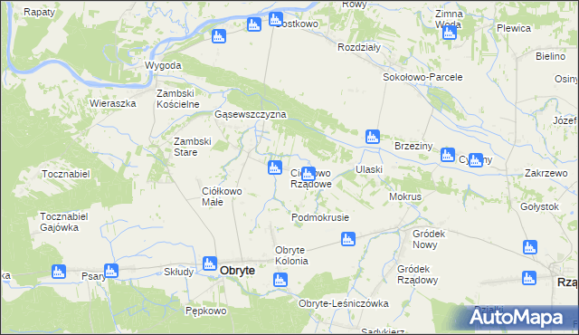 mapa Ciółkowo Rządowe, Ciółkowo Rządowe na mapie Targeo