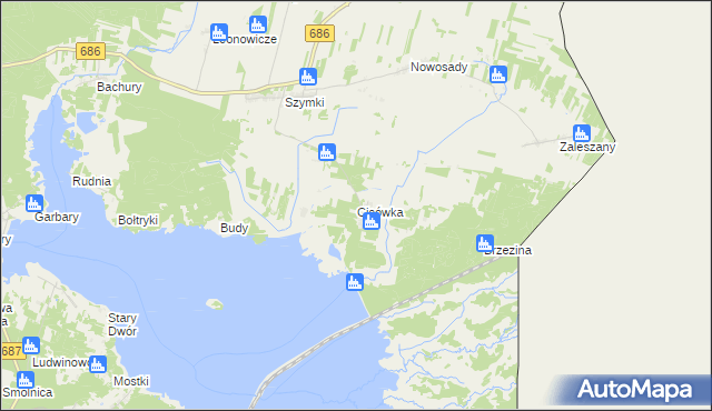 mapa Cisówka gmina Michałowo, Cisówka gmina Michałowo na mapie Targeo