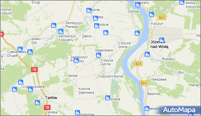 mapa Ciszyca Górna, Ciszyca Górna na mapie Targeo