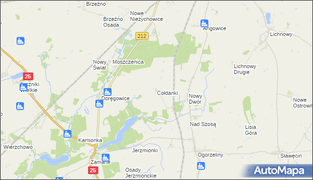 mapa Cołdanki, Cołdanki na mapie Targeo