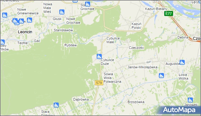 mapa Cybulice Duże, Cybulice Duże na mapie Targeo