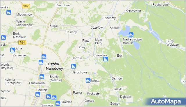 mapa Czajkowa, Czajkowa na mapie Targeo