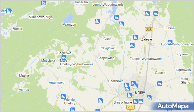 mapa Czapiewice, Czapiewice na mapie Targeo