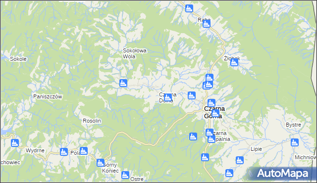 mapa Czarna Dolna, Czarna Dolna na mapie Targeo