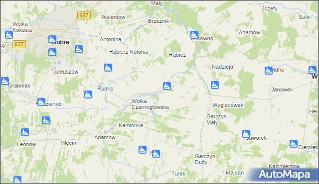 mapa Czarnogłów, Czarnogłów na mapie Targeo