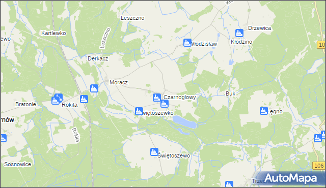 mapa Czarnogłowy, Czarnogłowy na mapie Targeo