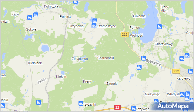 mapa Czarnoszki, Czarnoszki na mapie Targeo