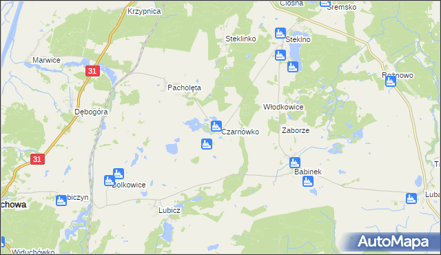 mapa Czarnówko gmina Widuchowa, Czarnówko gmina Widuchowa na mapie Targeo