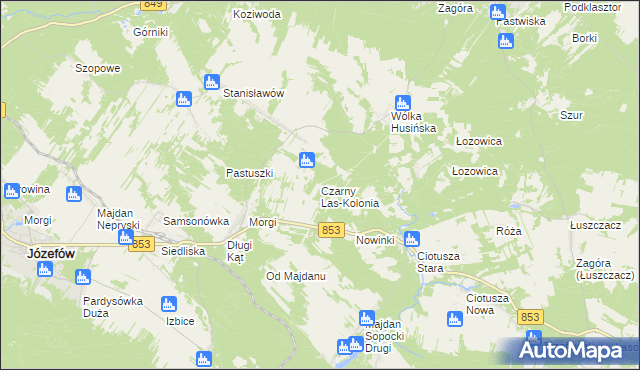 mapa Czarny Las-Kolonia, Czarny Las-Kolonia na mapie Targeo