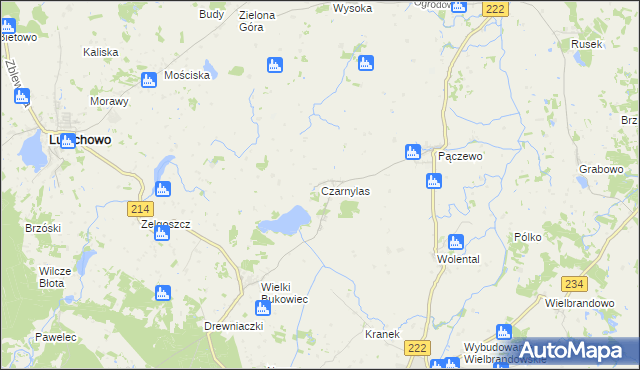 mapa Czarnylas gmina Skórcz, Czarnylas gmina Skórcz na mapie Targeo