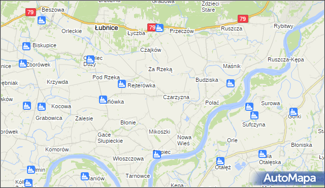 mapa Czarzyzna, Czarzyzna na mapie Targeo