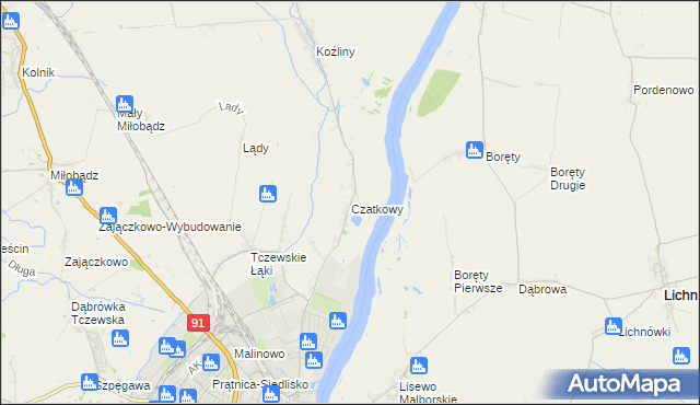 mapa Czatkowy, Czatkowy na mapie Targeo