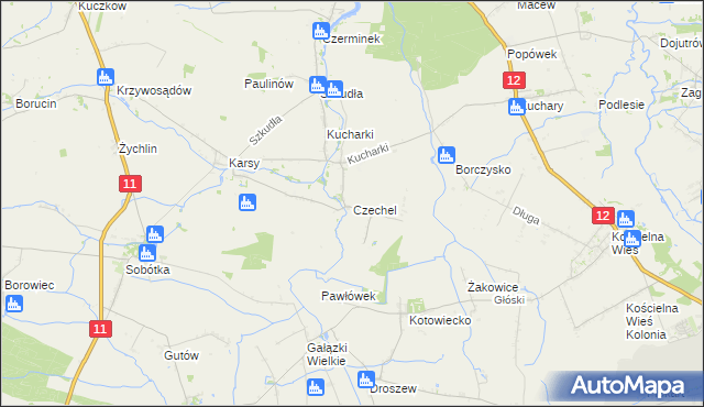 mapa Czechel, Czechel na mapie Targeo