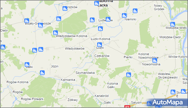 mapa Czekanów gmina Jabłonna Lacka, Czekanów gmina Jabłonna Lacka na mapie Targeo