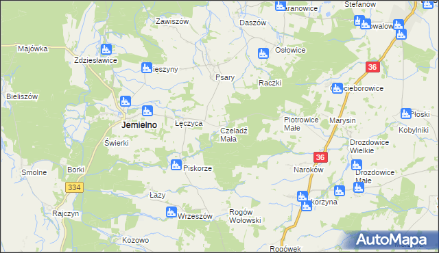 mapa Czeladź Mała, Czeladź Mała na mapie Targeo