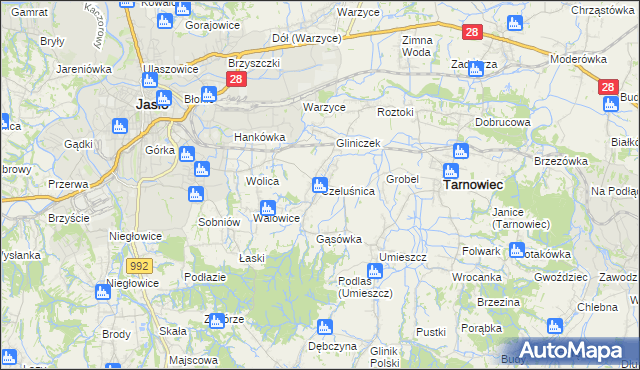 mapa Czeluśnica, Czeluśnica na mapie Targeo