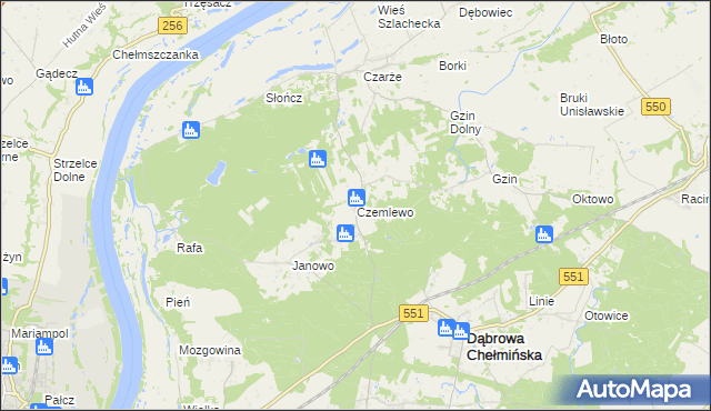 mapa Czemlewo, Czemlewo na mapie Targeo