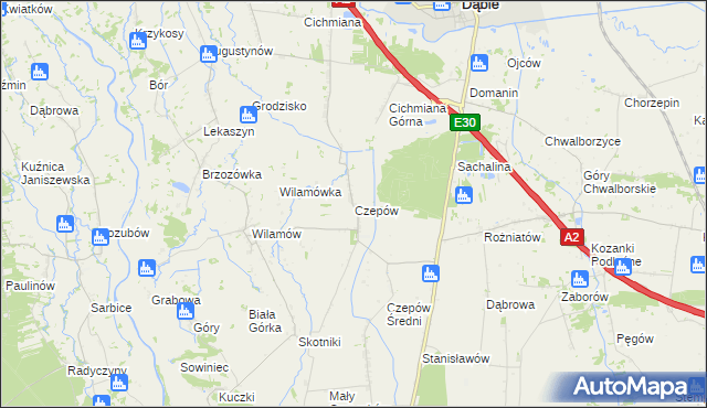 mapa Czepów, Czepów na mapie Targeo