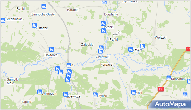 mapa Czerewki, Czerewki na mapie Targeo