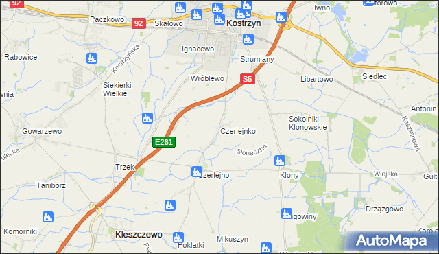 mapa Czerlejnko, Czerlejnko na mapie Targeo
