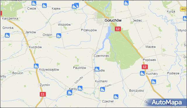 mapa Czerminek, Czerminek na mapie Targeo