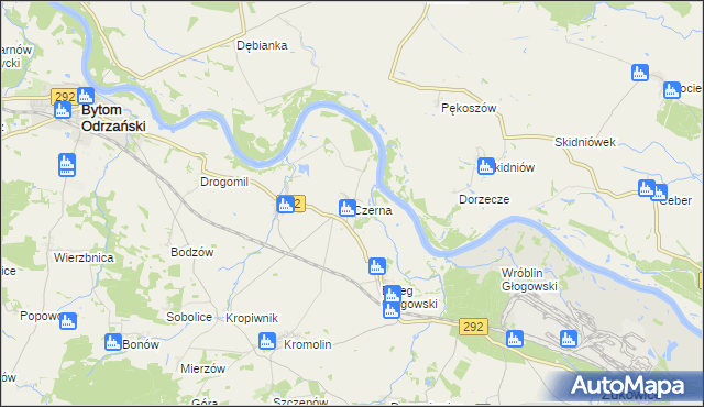 mapa Czerna gmina Żukowice, Czerna gmina Żukowice na mapie Targeo