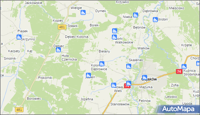 mapa Czernice gmina Osjaków, Czernice gmina Osjaków na mapie Targeo