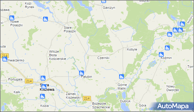 mapa Czerniki gmina Stara Kiszewa, Czerniki gmina Stara Kiszewa na mapie Targeo