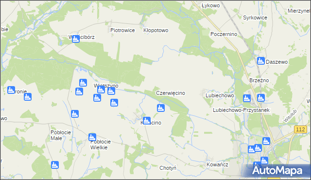 mapa Czerwięcino, Czerwięcino na mapie Targeo