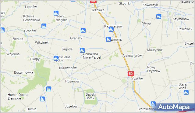 mapa Czerwona Niwa, Czerwona Niwa na mapie Targeo