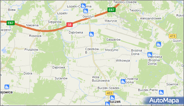 mapa Czestków F, Czestków F na mapie Targeo