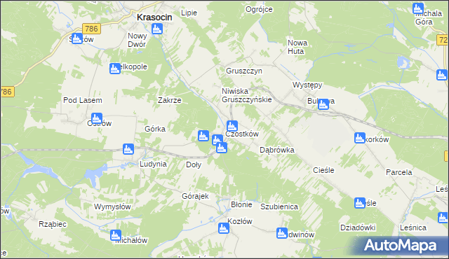 mapa Czostków gmina Krasocin, Czostków gmina Krasocin na mapie Targeo