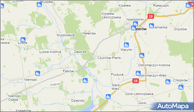 mapa Czuchów-Pieńki, Czuchów-Pieńki na mapie Targeo