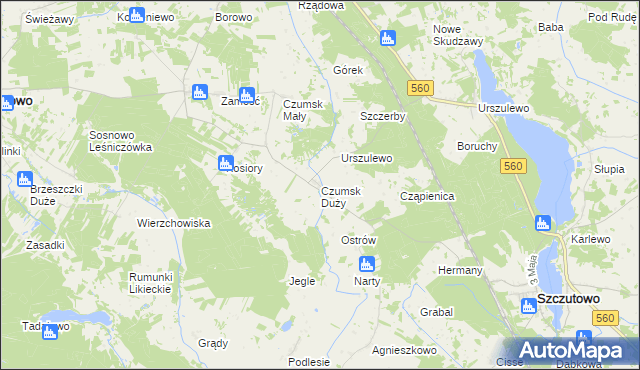 mapa Czumsk Duży, Czumsk Duży na mapie Targeo