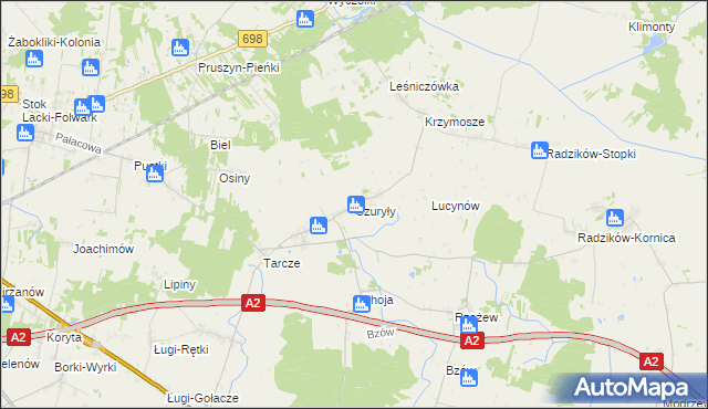 mapa Czuryły, Czuryły na mapie Targeo