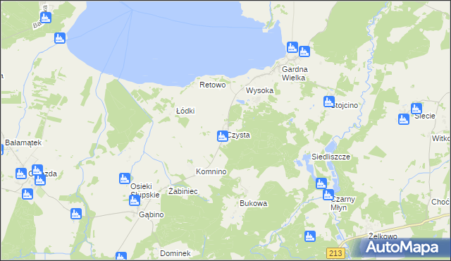 mapa Czysta gmina Smołdzino, Czysta gmina Smołdzino na mapie Targeo