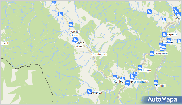 mapa Czystogarb, Czystogarb na mapie Targeo