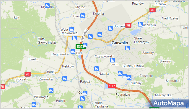 mapa Czyszkówek, Czyszkówek na mapie Targeo