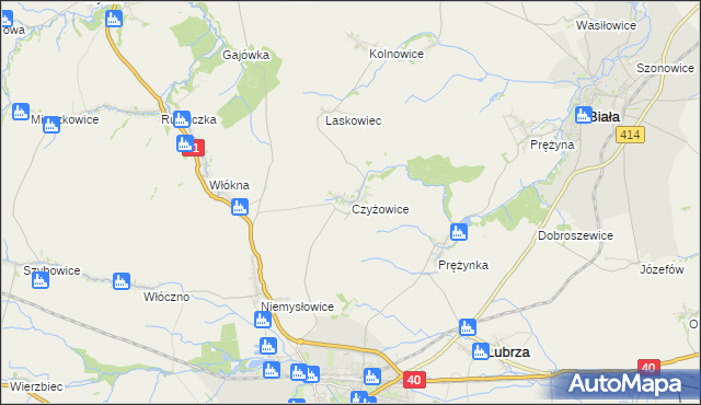 mapa Czyżowice gmina Prudnik, Czyżowice gmina Prudnik na mapie Targeo