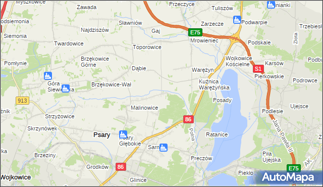 mapa Dąbie Chrobakowe, Dąbie Chrobakowe na mapie Targeo