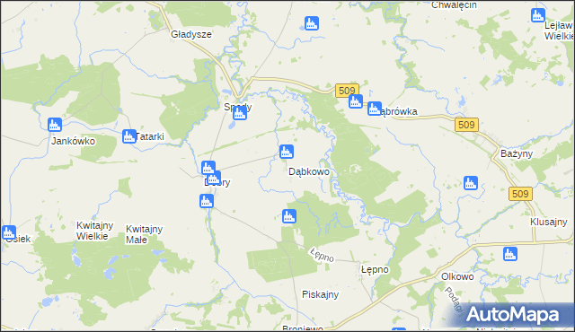 mapa Dąbkowo, Dąbkowo na mapie Targeo