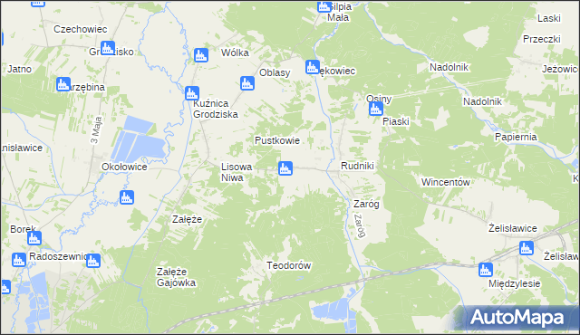 mapa Dąbrowa gmina Koniecpol, Dąbrowa gmina Koniecpol na mapie Targeo