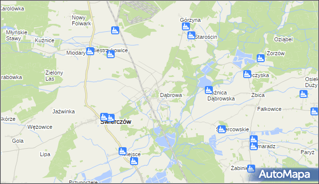mapa Dąbrowa gmina Świerczów, Dąbrowa gmina Świerczów na mapie Targeo