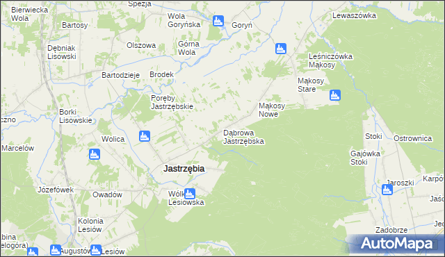 mapa Dąbrowa Jastrzębska, Dąbrowa Jastrzębska na mapie Targeo