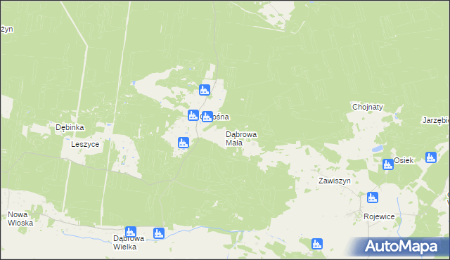 mapa Dąbrowa Mała, Dąbrowa Mała na mapie Targeo